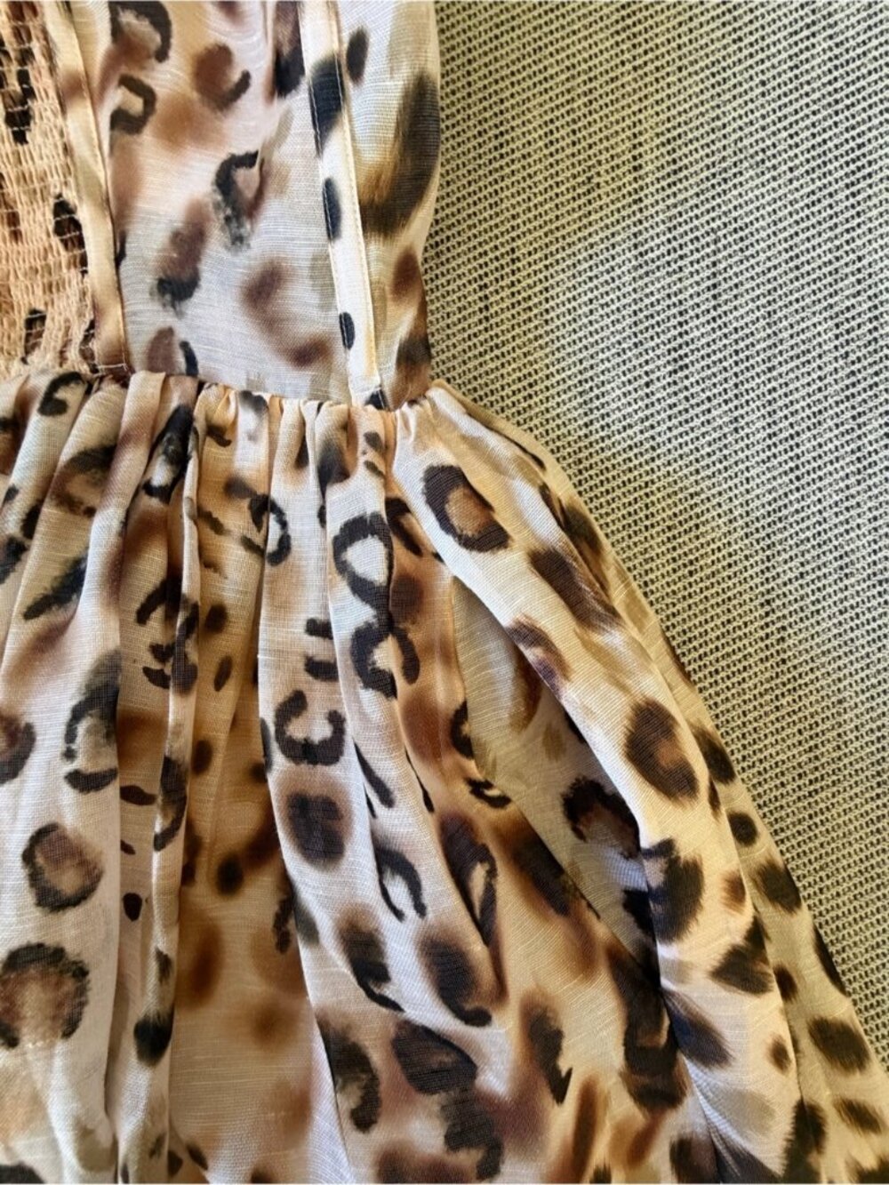 NEW CARA CARA Pheobe Midi Dress Bustier Cheetah Blush Brown Tan Cream US 6 UK 10 - Picture 12 of 16
